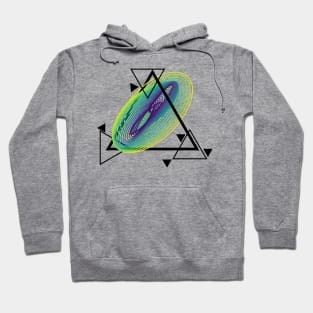 Harmonic Motion Geometry | Inferno Wormhole Blue Green Yellow Hoodie